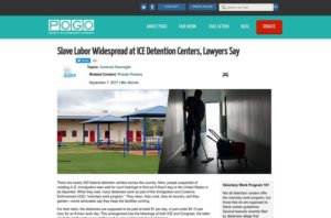 Slave Labor Widespread at ICE Detention Centers, Lawyers Say