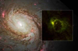 ALMA telescope spies a supermassive black hole's spinning disk