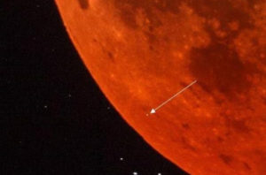 A meteorite strike during the moon eclipse!