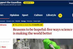 Reasons to be hopeful: five ways science is making the world better | World news | The Guardian