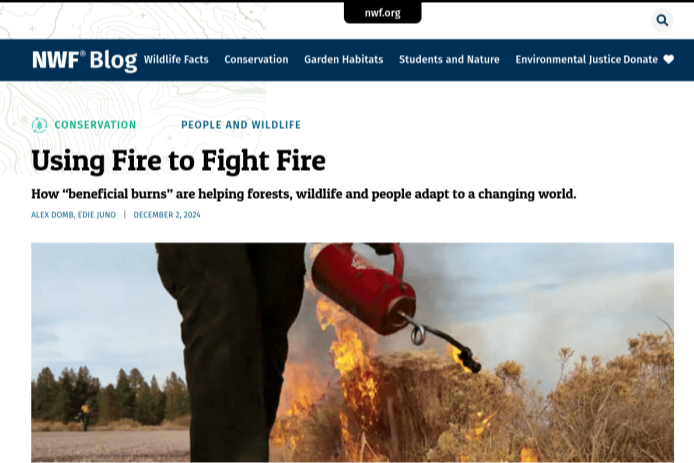 Using Fire to Fight Fire – The National Wildlife Federation Blog