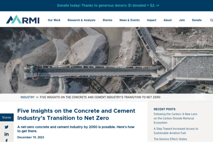 Five Insights on the Concrete and Cement Industry’s Transition to Net Zero – RMI