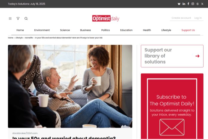 In your 50s and worried about dementia? Here are 14 ways to lower your risk | The Optimist Daily