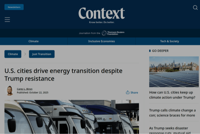 U.S. cities drive energy transition despite Trump resistance | Context